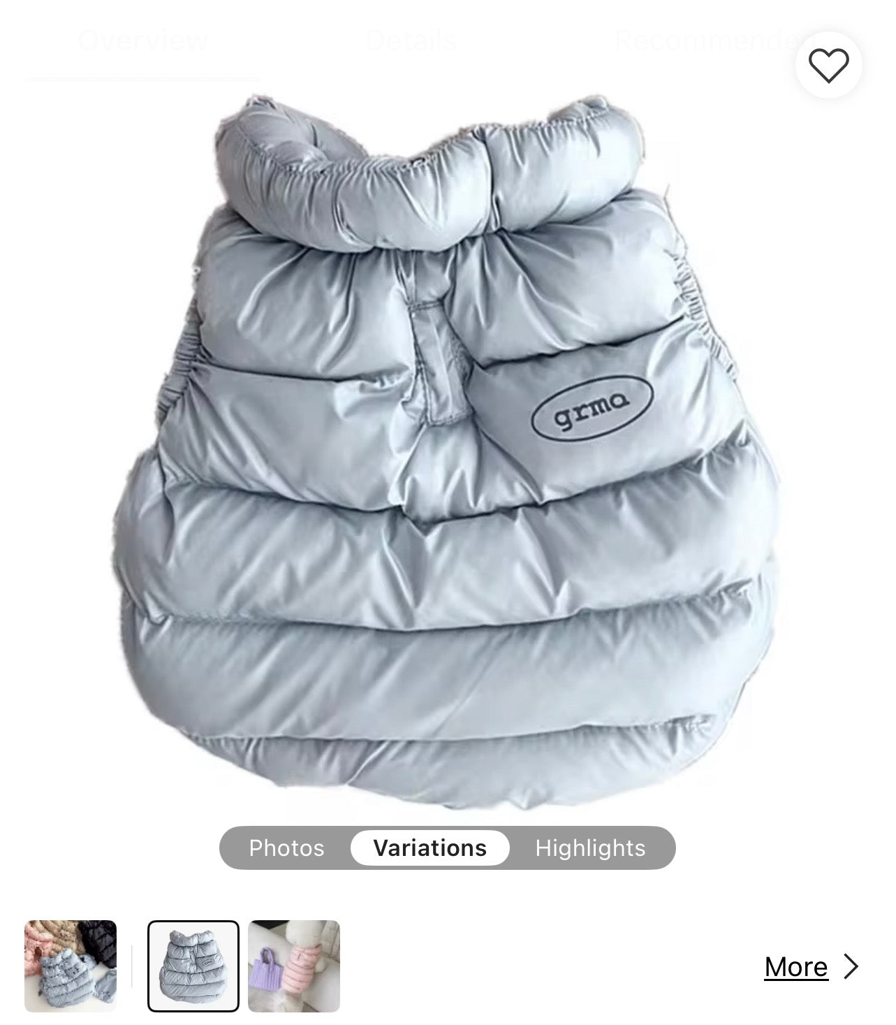 Light Grey or Silver Puffer Jacket- Luxe Winter Apparel