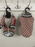 Designer-Inspired Stripe & Signature Zip-up Jacket