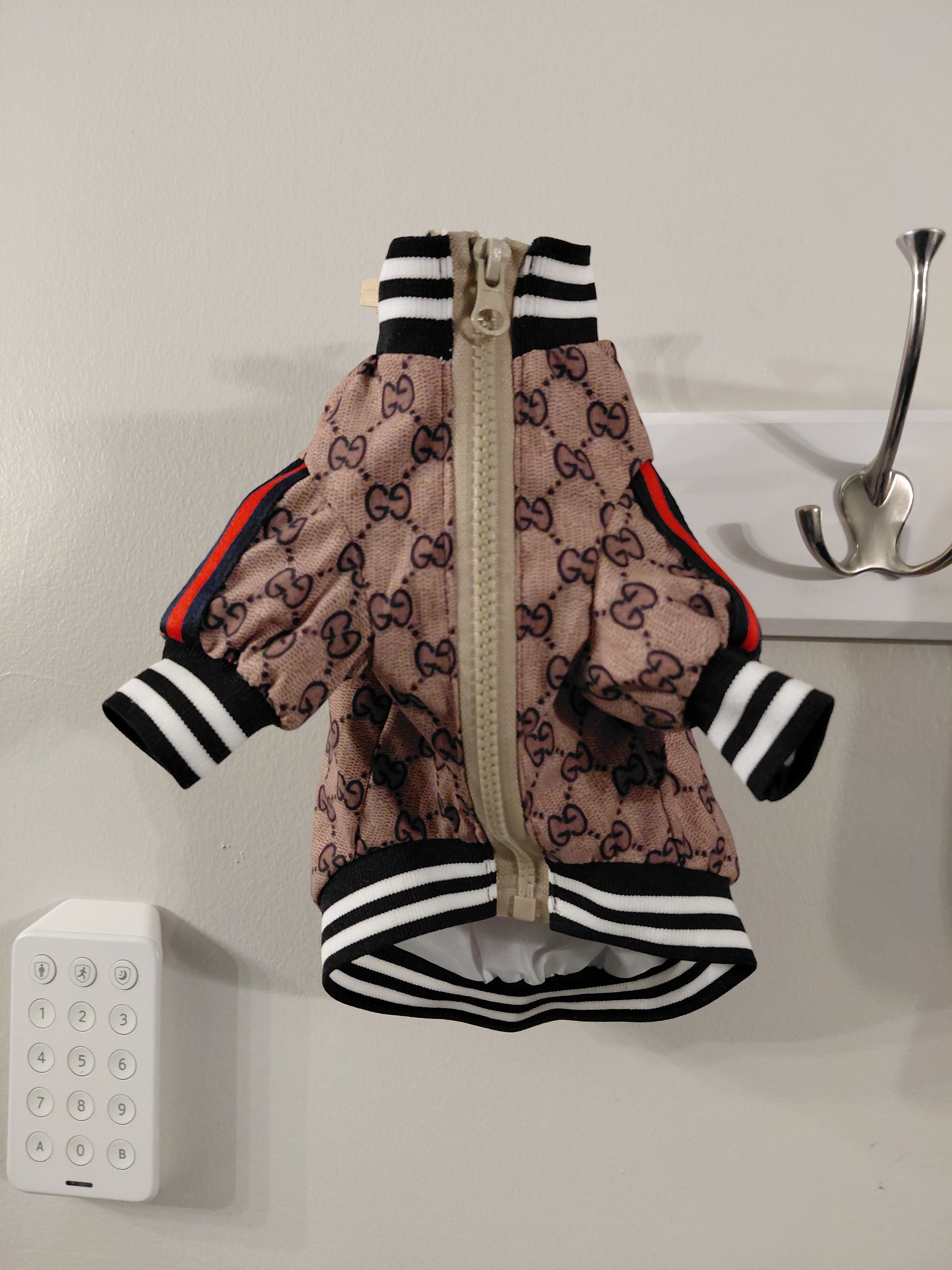 Designer-Inspired Stripe & Signature Zip-up Jacket