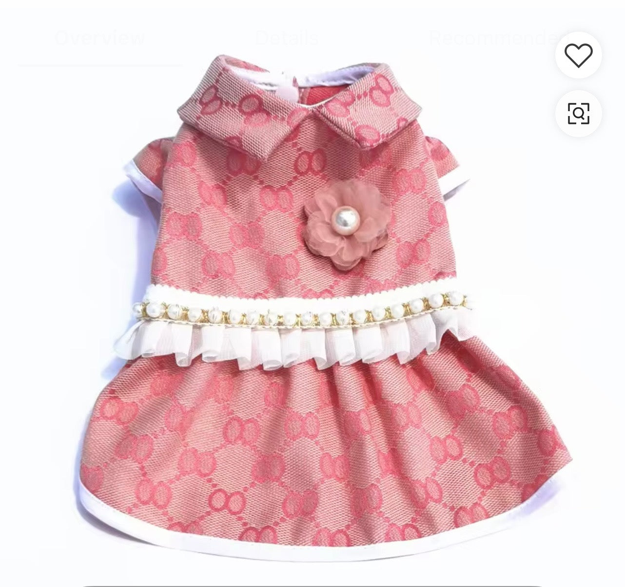 Soft Pink Boutique Dress — Designer‑Inspired Pet Apparel