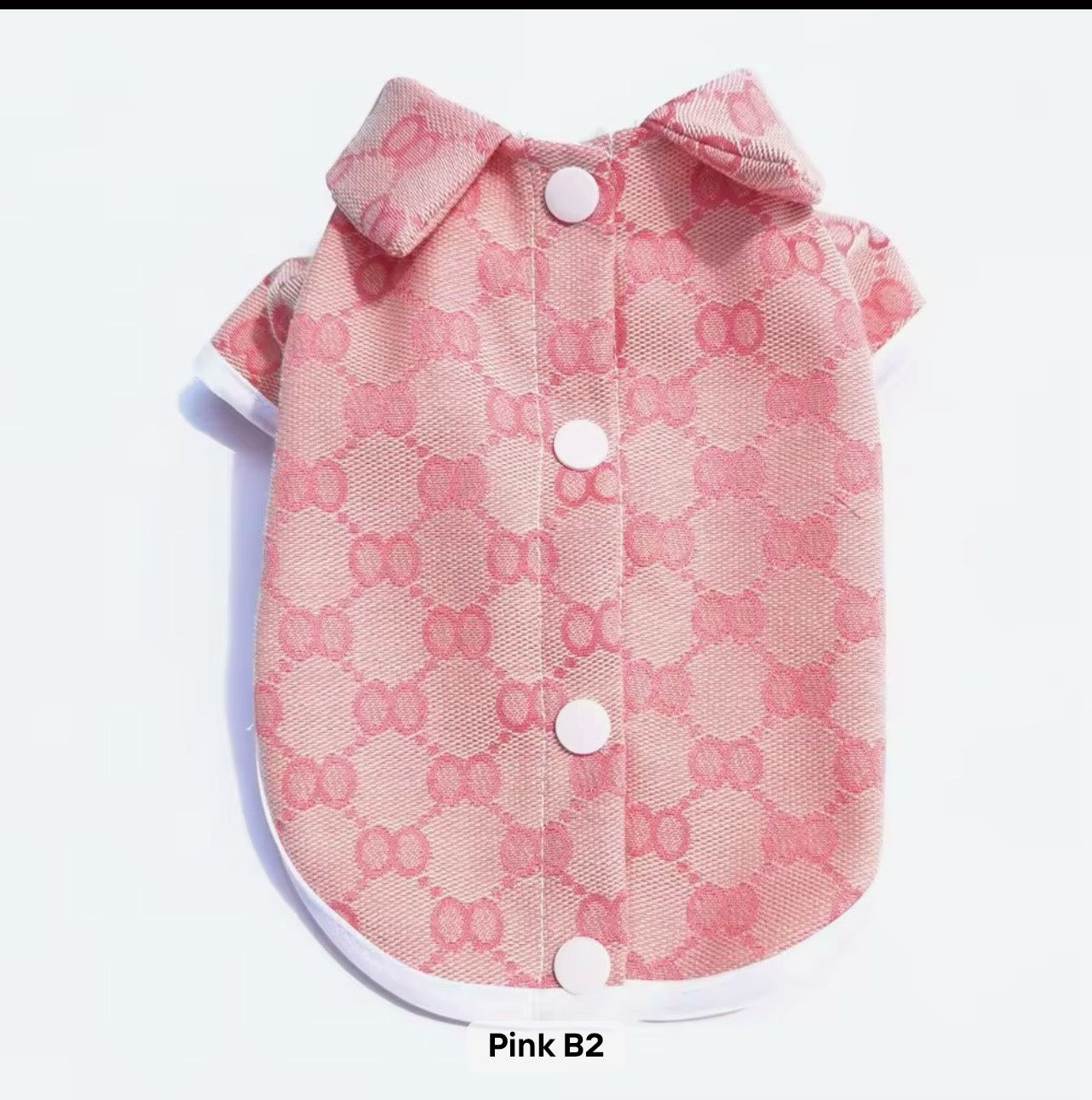 Soft Pink Boutique Shirt — Designer‑Inspired Pet Apparel