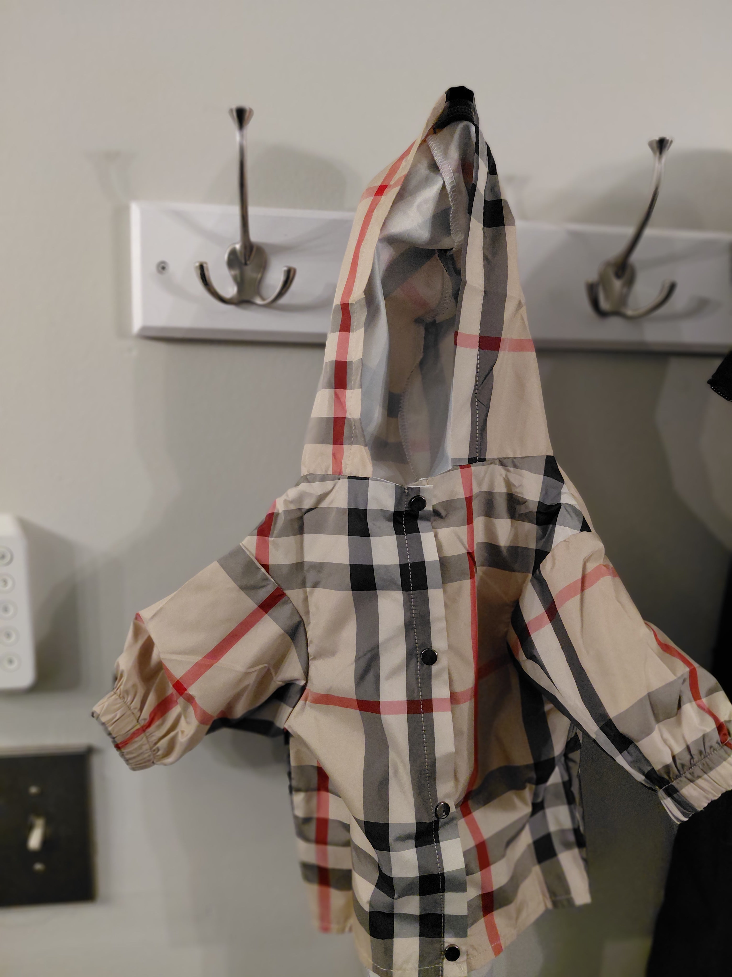 Designer-Inspired Plaid Windbreaker